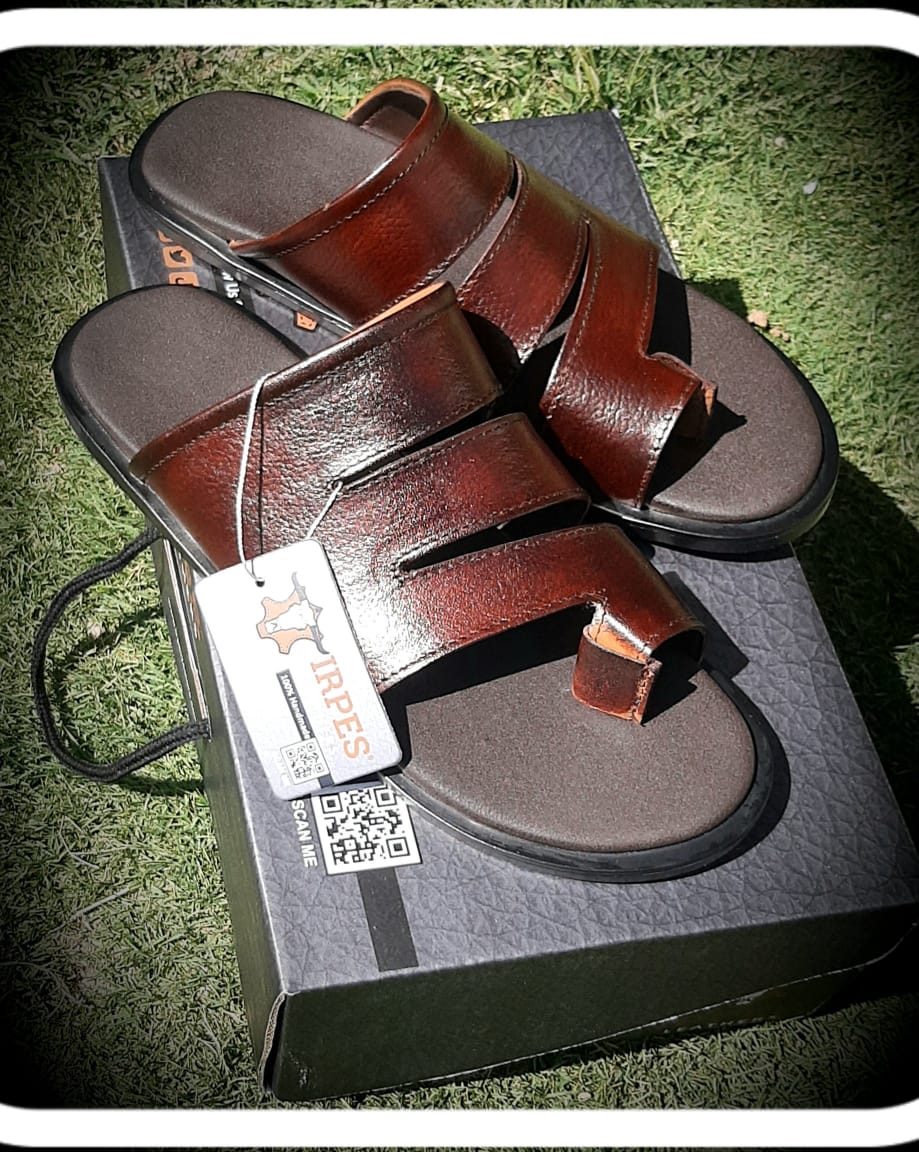 Leather Chappal Brown