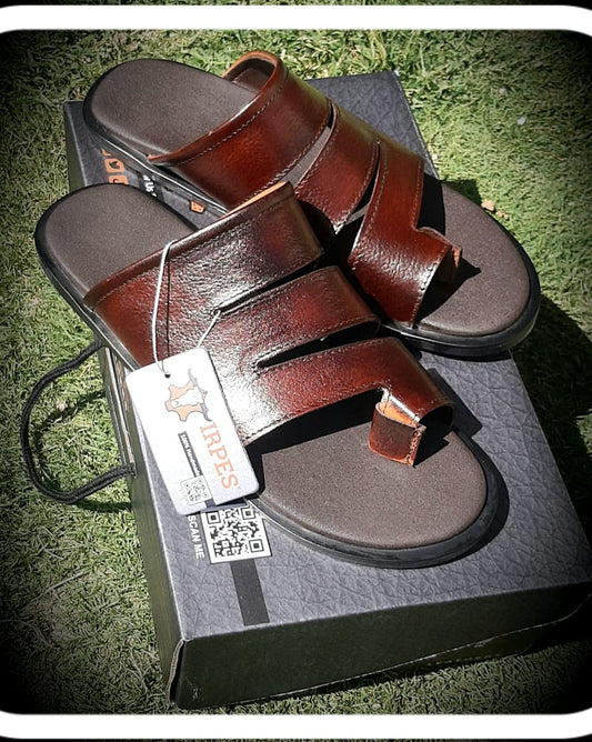 Leather Chappal Brown