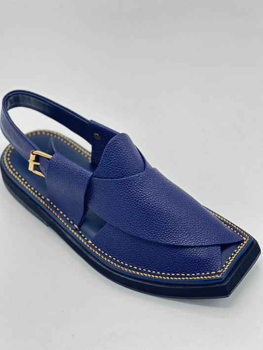 kaptan Chappal Blue-dotted